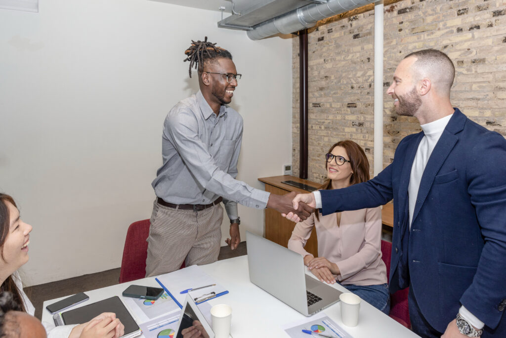 A professional accepting a leadership opportunity.
